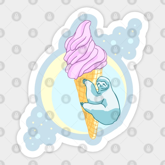 sloth and ice cream Sticker by FandomizedRose